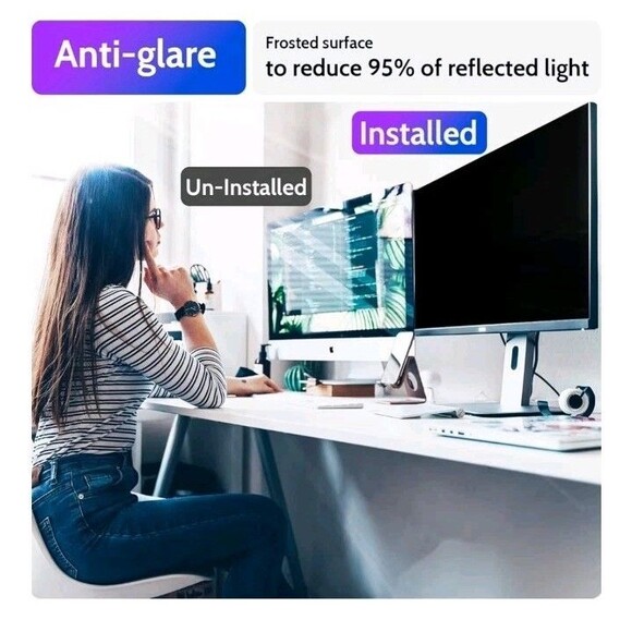 34” Widescreen Privacy Filter for 21:9 Monitor, Anti Glare Blue Light Shield - Picture 4 of 6